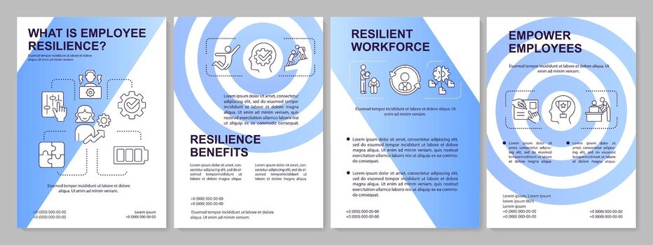 Workforce resilience blue gradient brochure template