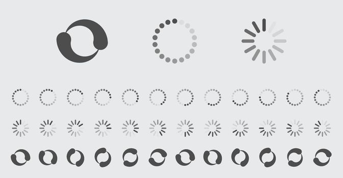 Circular Loading Buffering Icons Vector Set