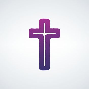Religion cross icon, christianity symbol, church faith icon. Stock vector illustration isolated on white background.