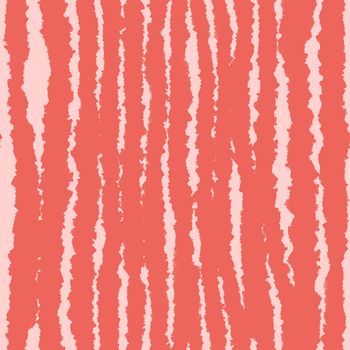Hand drawn seamless pattern with stripes lines geometric abstract shapes in red orange yellow colors. Mid century modern background for fabric print wallpaper wrapping paper. Contemporary trendy fluid design.