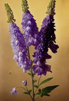 Artistic Illustration Of The Purple Delphinium Flower