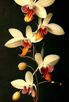 Artistic Illustration Of The Colorful Orchid Flower