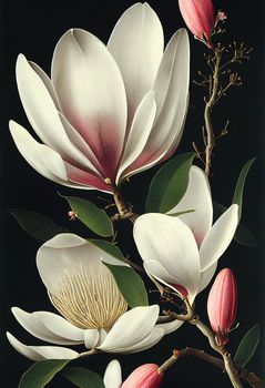 Artistic Illustration Of The White Magnolia Flower