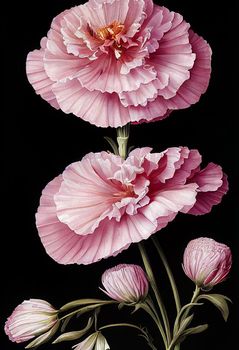 Artistic Illustration Of The Pink Carnation Flower