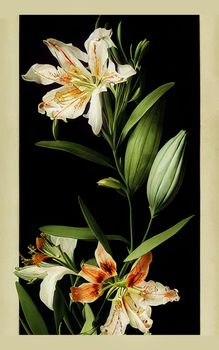 Artistic Illustration Of The Alstroemeria Flower Also Known As The Peruvian Lily