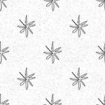 Hand Drawn Snowflakes Christmas Seamless Pattern. Subtle Flying Snow Flakes on chalk snowflakes Background. Amusing chalk handdrawn snow overlay. Ideal holiday season decoration.