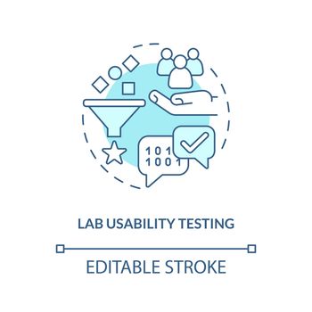 Lab usability testing turquoise concept icon
