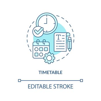 Timetable turquoise concept icon