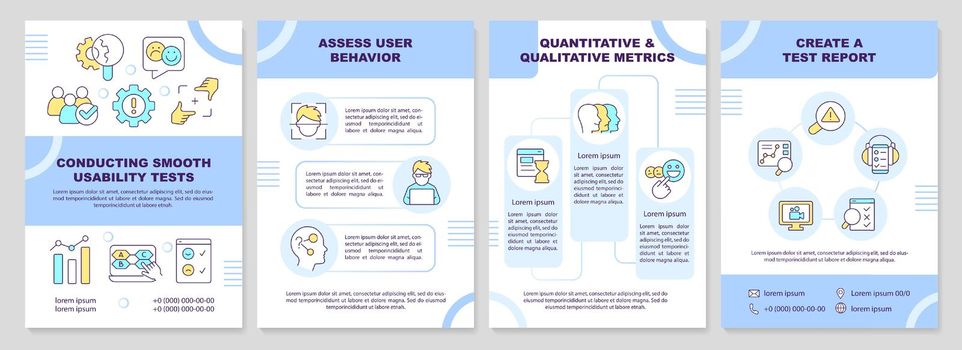 Conducting smooth usability tests blue brochure template