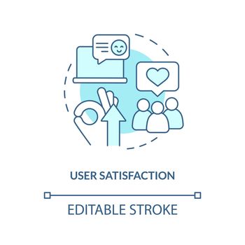 User satisfaction turquoise concept icon
