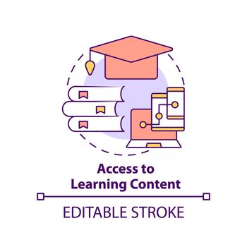 Access to learning content concept icon