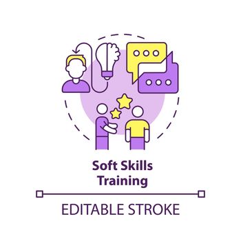 Soft skills training concept icon