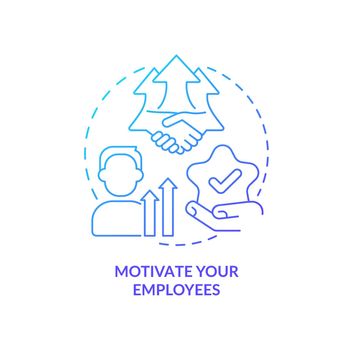 Employee motivation strategy blue gradient concept icon