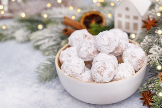 Traditional Christmas cookies with almonds 