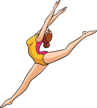 Gymnastics Cartoon Colored Clipart Illustration