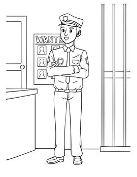 Policeman Coloring Page for Kids
