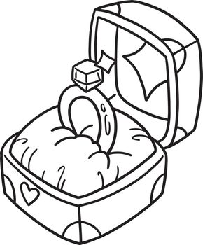 Wedding Ring Isolated Coloring Page for Kids