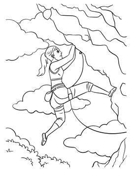 Rock Climbing Coloring Page for Kids