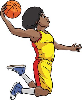 Basketball Cartoon Colored Clipart Illustration