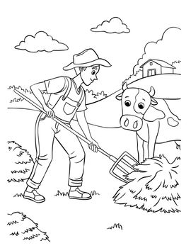 Farmer Coloring Page for Kids