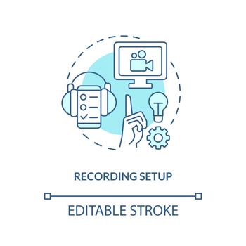 Recording setup turquoise concept icon