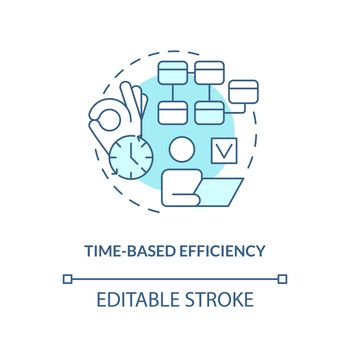 Time-based efficiency turquoise concept icon
