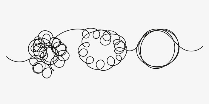 Chaotic hand drawn scribble sketch circle object with start and end isolated on white background