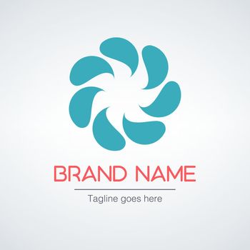 Abstract business company logo. Corporate identity design element. Color circle segments mix, round spectrum logotype idea.