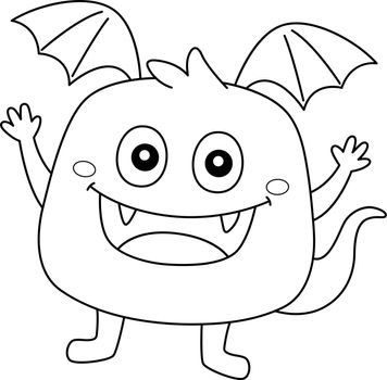 Bat Monster Coloring Page for Kids