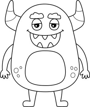 Happy Monster Coloring Page for Kids