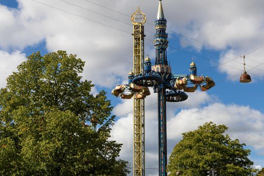 Amusement park. Fatamorgana Ride at Tivoli Garden.