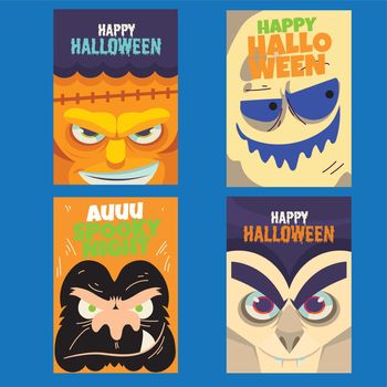 Halloween card with monster eyes