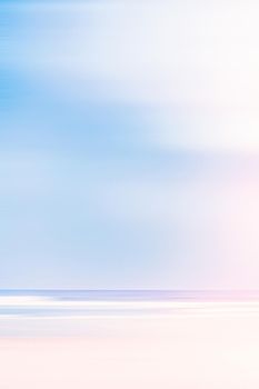 Abstract sea background, long exposure view of dreamy ocean coast in summer