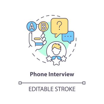 Phone interview concept icon