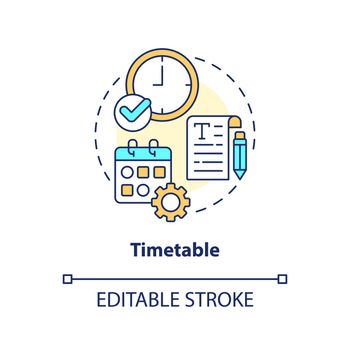 Timetable concept icon