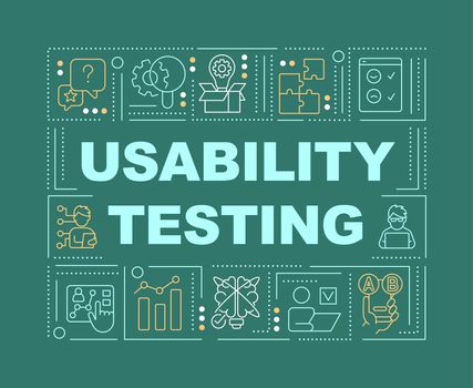 Usability testing word concepts green banner
