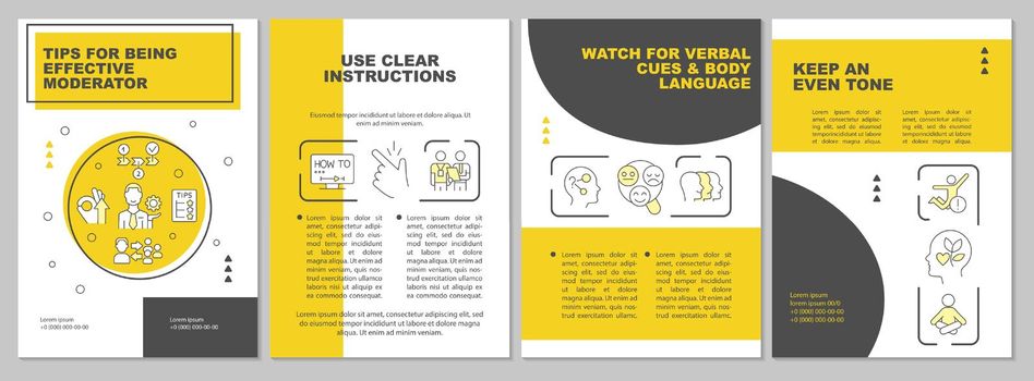 Tips for being effective moderator yellow brochure template