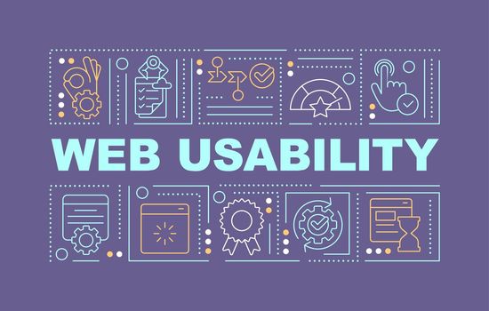 Website usability word concepts violet banner
