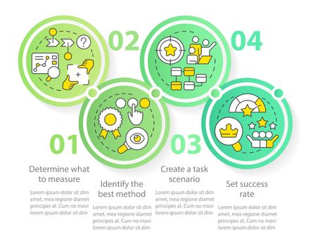 Conduct website usability testing circle infographic template