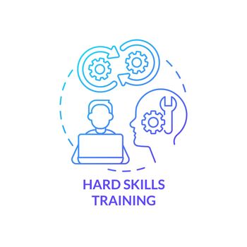 Hard skills training blue gradient concept icon