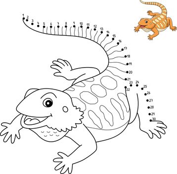 Dot to Dot Bearded Dragon Isolated Coloring