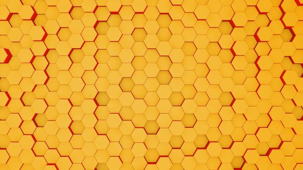 Hexagon yellow background. honeycomb concept.