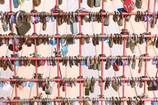hanging colorful Heart Shape Padlock for good luck