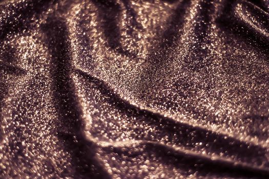 Copper holiday sparkling glitter abstract background, luxury shiny fabric material for glamour design and festive invitation