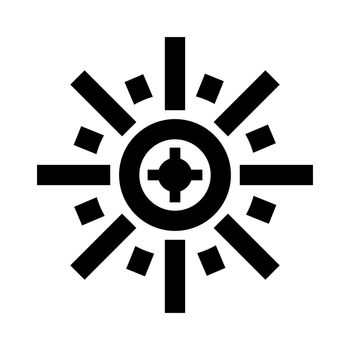 Premium sun icon or logo in line Vintage style