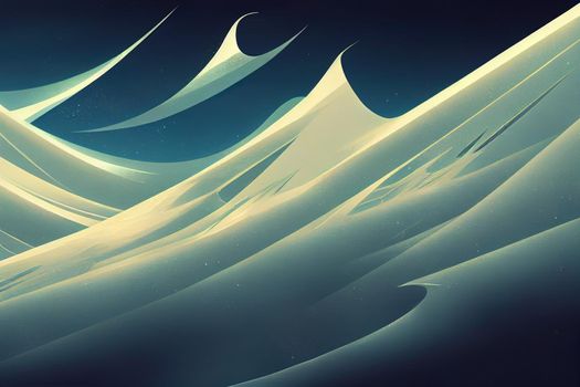 abstract white futuristic background with fractal horizon