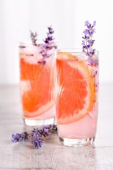 Grapefruit and lavender cocktail