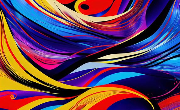 Abstract modern graphic element. Dynamical colored forms and waves.