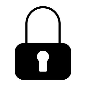 padlock vector glyph icon isolated on white background. padlock stock vector icon for web, mobile app and ui design