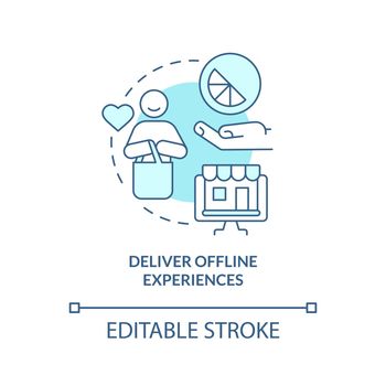 Deliver offline experiences turquoise concept icon